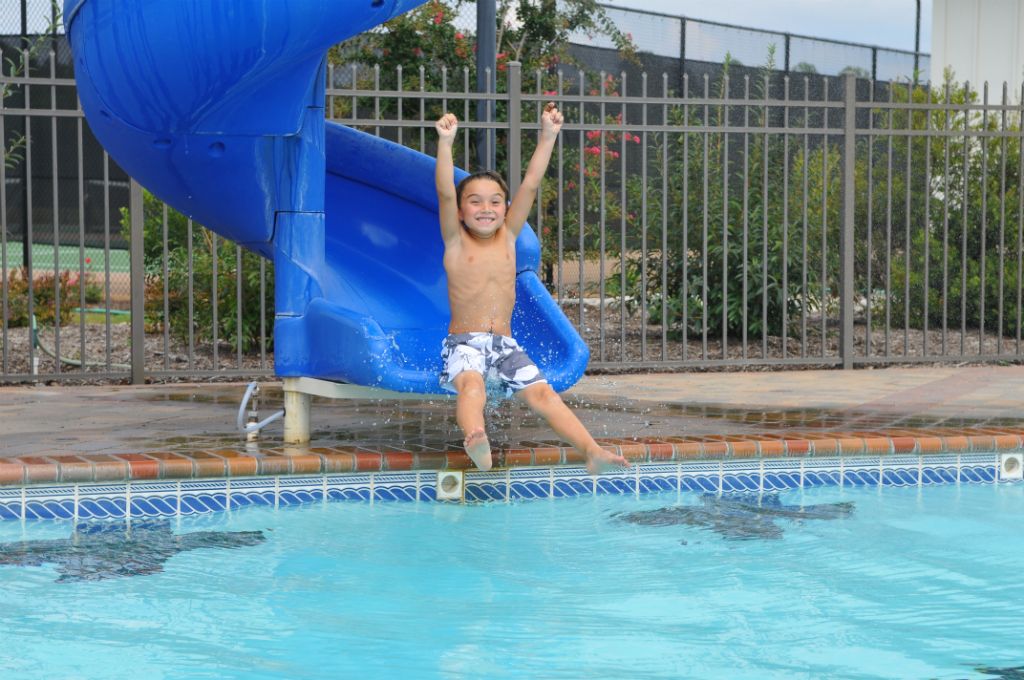 kid going down the slide